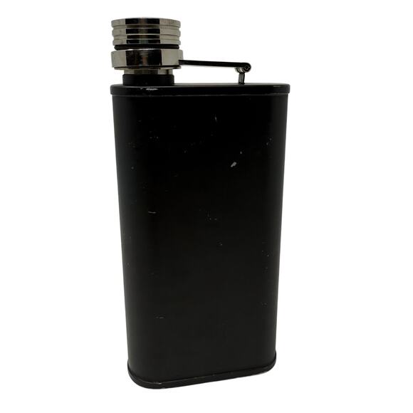Harland Classic Black Stainless Steel Hip Flask Vintage Barware 6oz - Picture 1 of 4